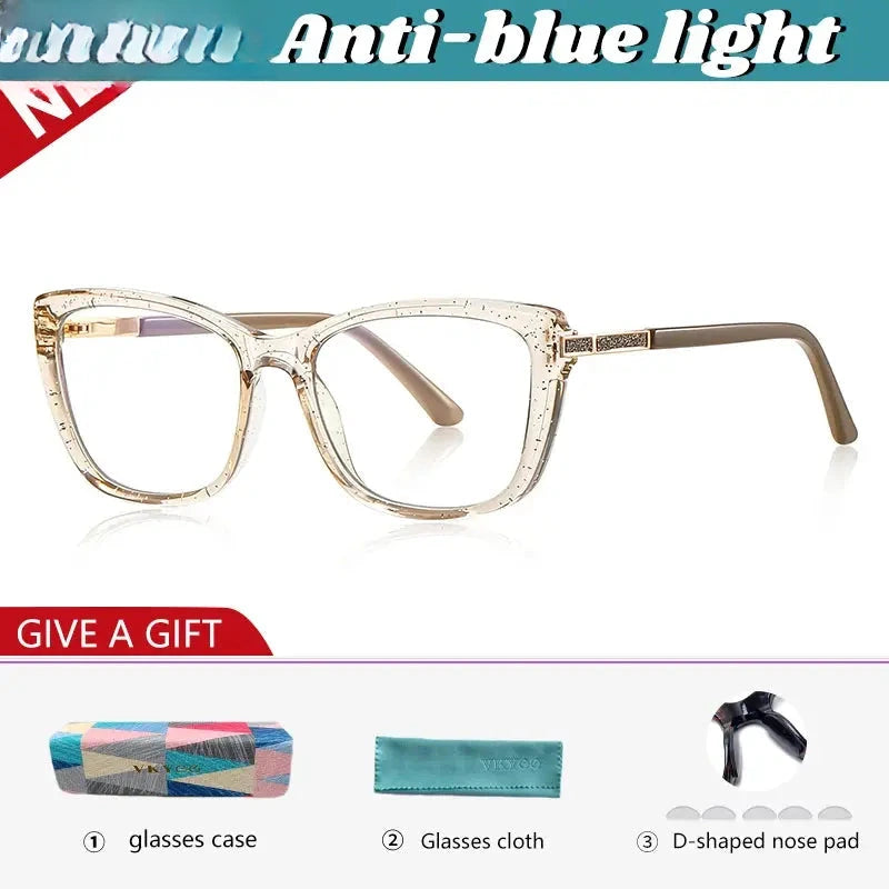 Women's Cat Eye Full Rim Titanium Reading Glasses 72246 — view 7 | Rx Spectacle