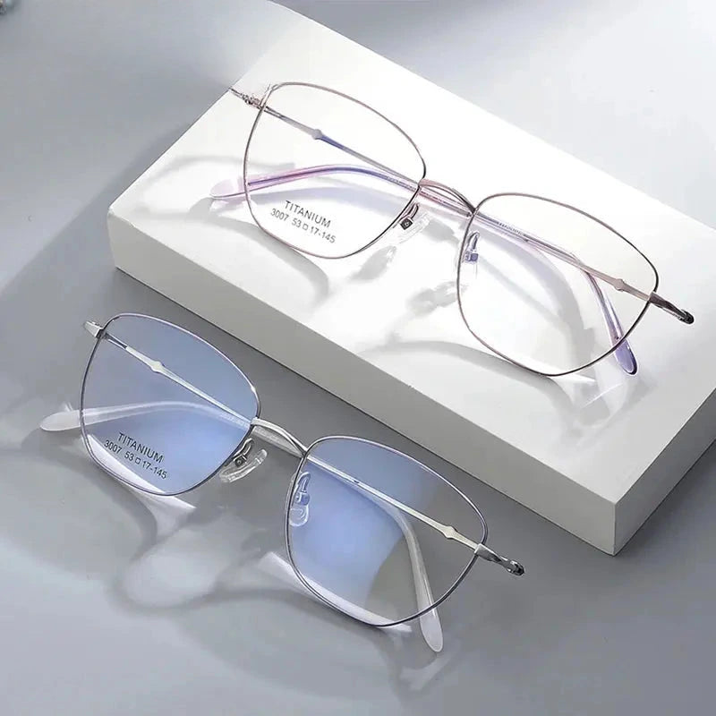 Women's Cat Eye Full Rim Titanium Prescription Glasses 443007 — view 5 | Rx Spectacle