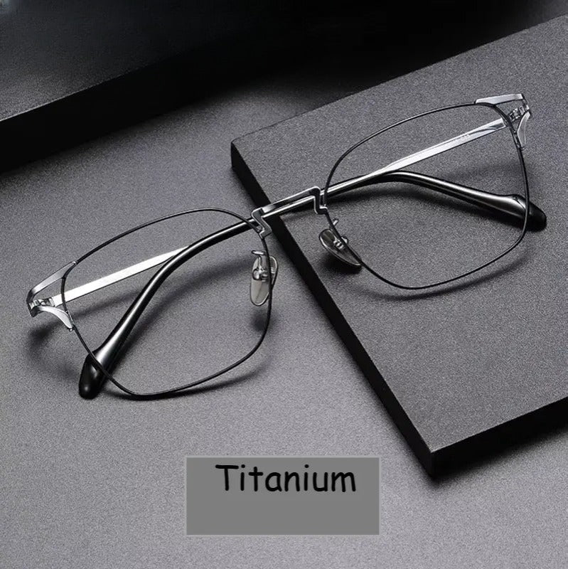 Unisex Square Full Rim Titanium Prescription Glasses 425702 — view 1 | Rx Spectacle