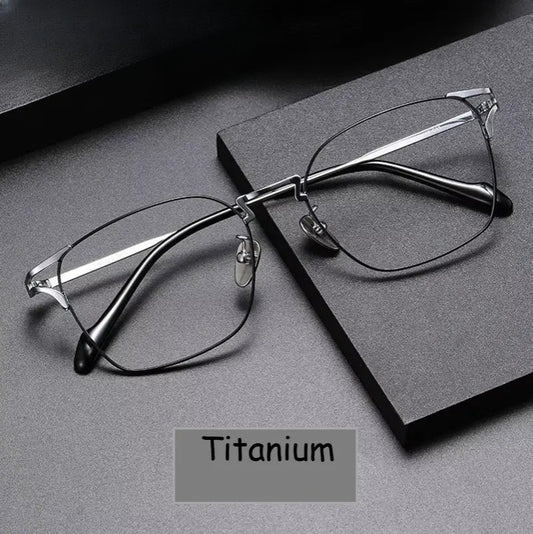 Unisex Square Full Rim Titanium Prescription Glasses 425702 — view 1 | Rx Spectacle