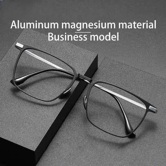 Unisex Square Full Rim Titanium Reading Glasses V2248 — view 1 | Rx Spectacle