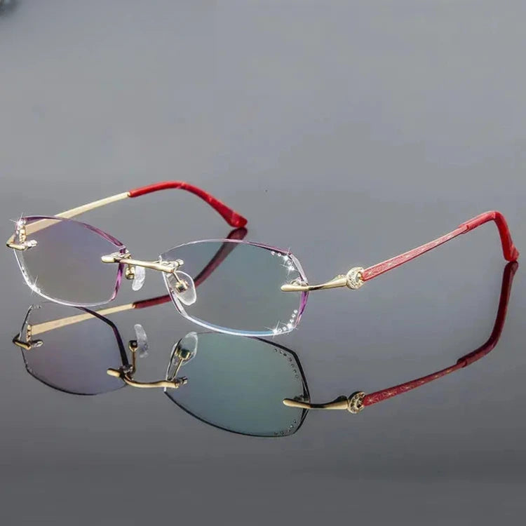 Women's Oval Rimless Titanium Prescription Glasses 882890 — view 4 | Rx Spectacle