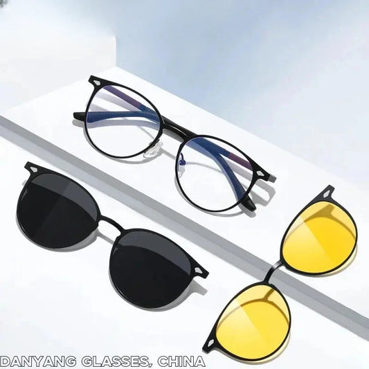 Women's Round Full Rim Stainless Steel Clip-On Prescription Glasses 77043 — view 1 | Rx Spectacle