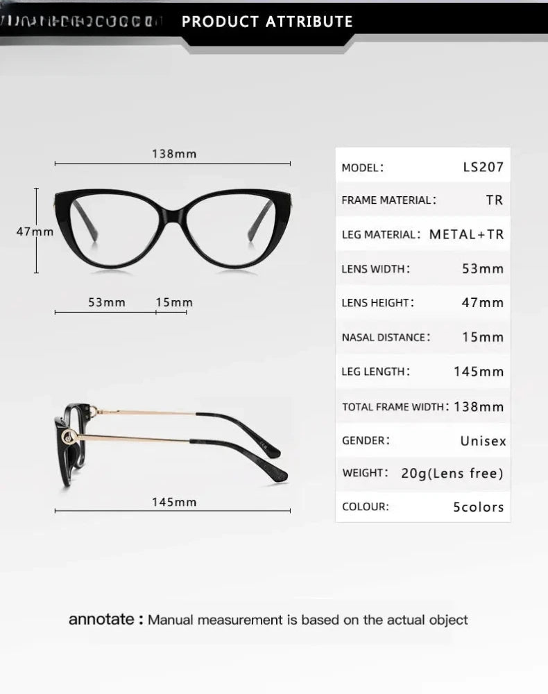 Women's Cat Eye Full Rim Titanium Reading Glasses 97207 — view 2 | Rx Spectacle