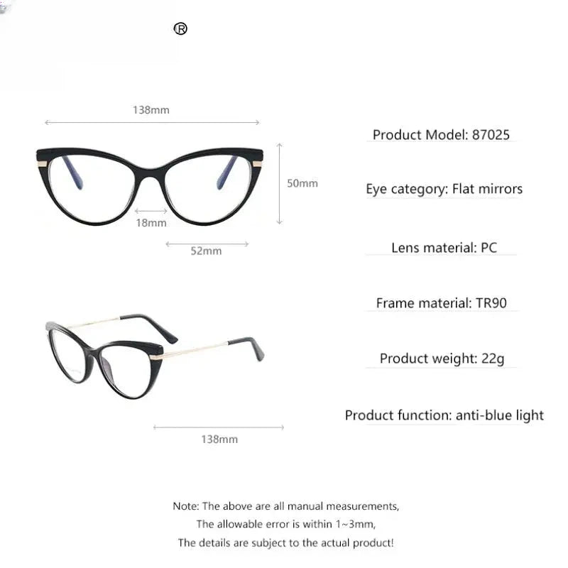 Women's Cat Eye Full Rim TR90 Reading Glasses 87025 — view 2 | Rx Spectacle
