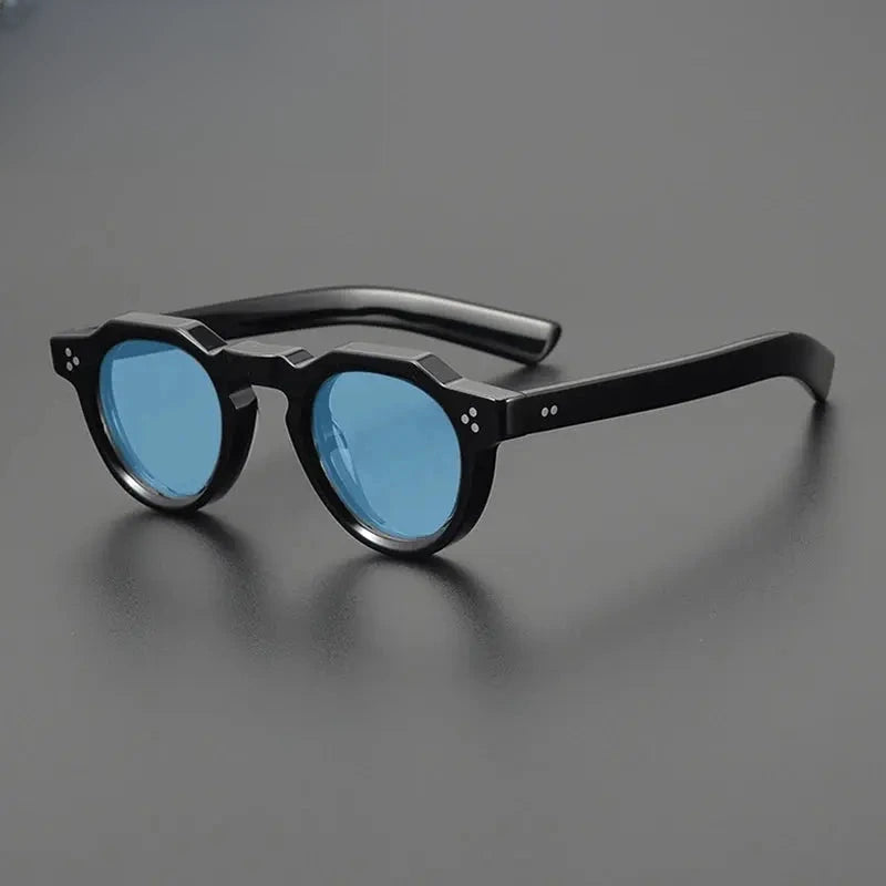 Unisex Round Full Rim Acetate Flat Top Prescription Glasses M002 — view 17 | Rx Spectacle
