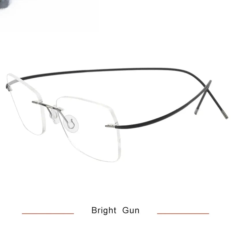 Unisex Oval Rimless Titanium Prescription Glasses 1615 — view 7 | Rx Spectacle