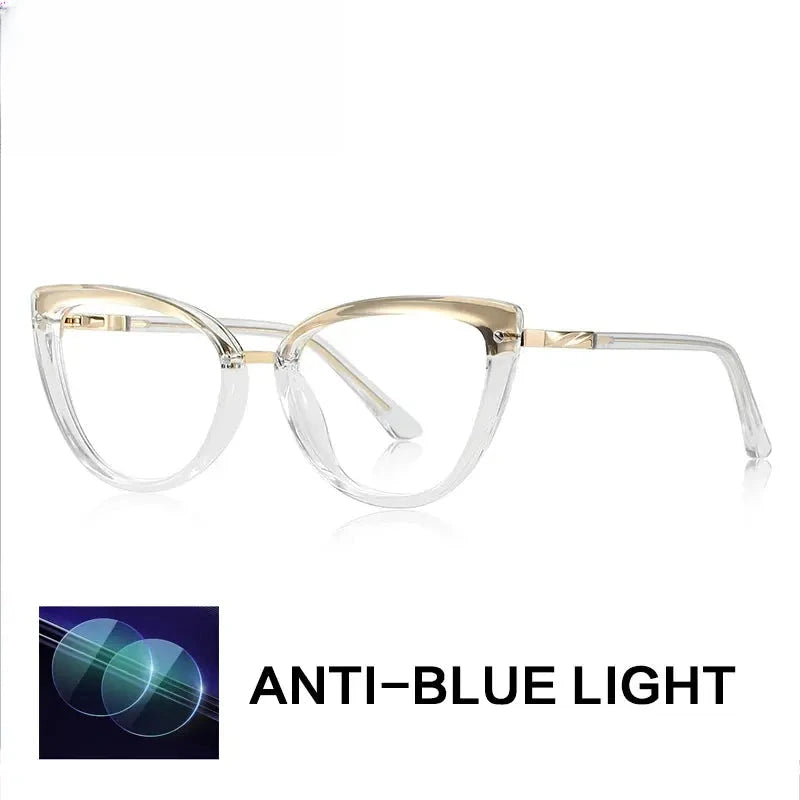 Women's Cat Eye Full Rim Titanium Reading Glasses Gx2221 — view 5 | Rx Spectacle