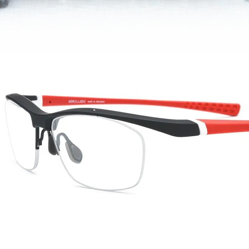 Men's Rectangular Semi-Rimless TR90 Sports Glasses 7027 — view 1 | Rx Spectacle