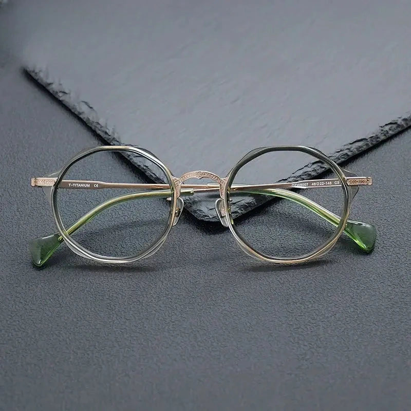 Women's Round Full Rim Titanium Prescription Glasses 926007 — view 1 | Rx Spectacle