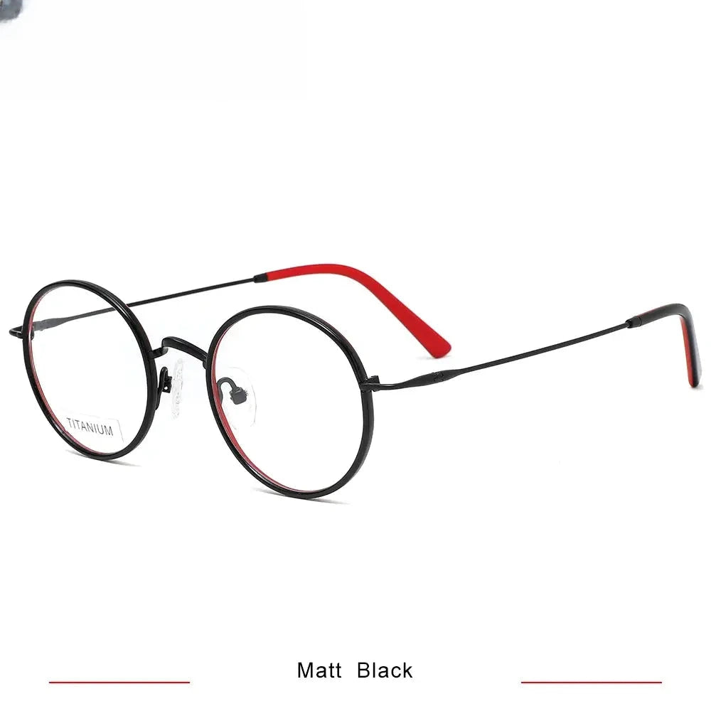 Women's Round Full Rim Titanium Prescription Glasses 416036 — view 6 | Rx Spectacle