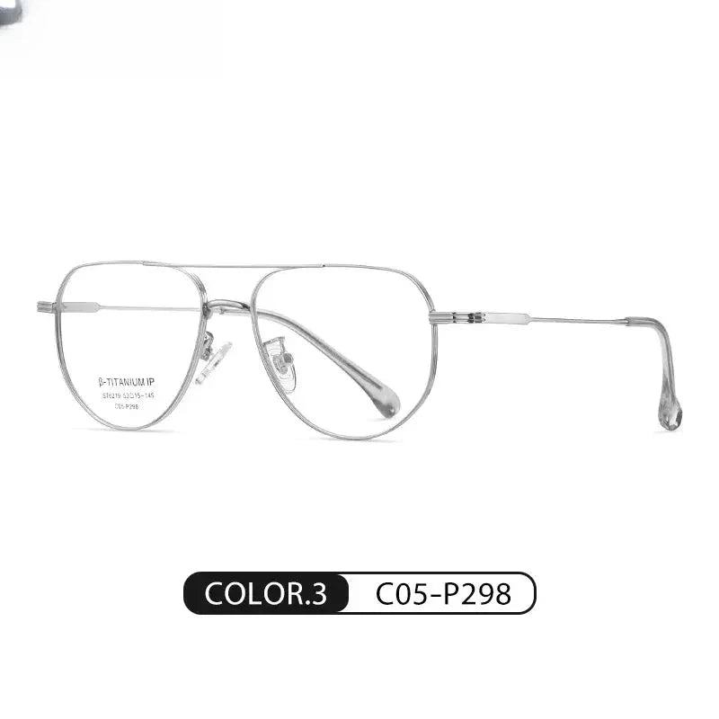 Men's Square Full Rim Titanium Double Bridge Reading Glasses St6219 — view 5 | Rx Spectacle