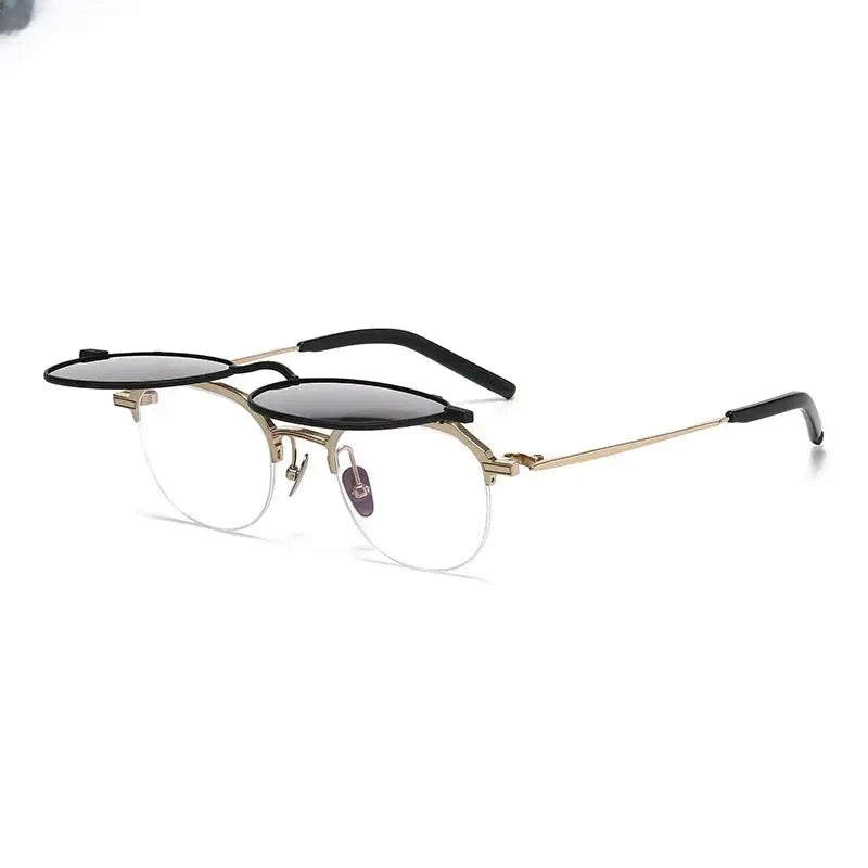 Square Full Rim Titanium Flat Top Prescription Glasses 724400 — view 7 | Rx Spectacle