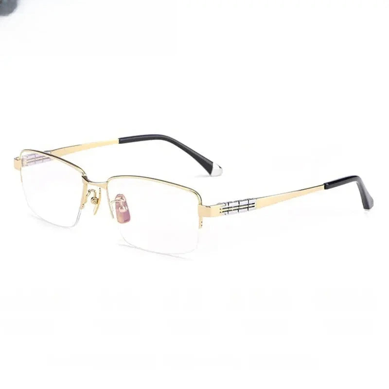 Unisex Square Semi-Rimless Titanium Prescription Glasses 880038 — view 3 | Rx Spectacle