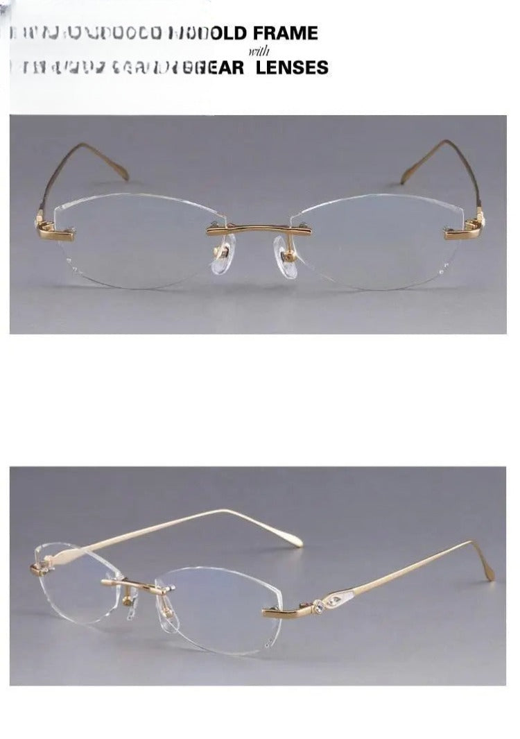 Women's Rimless Titanium Prescription Glasses 8037 — view 8 | Rx Spectacle
