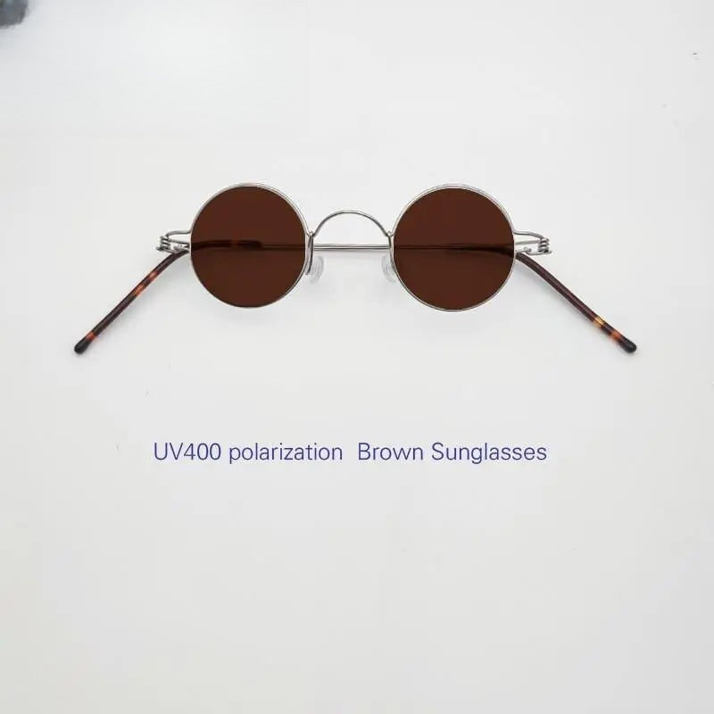 Unisex Round Full Rim Stainless Steel Prescription Glasses Y065 — view 4 | Rx Spectacle