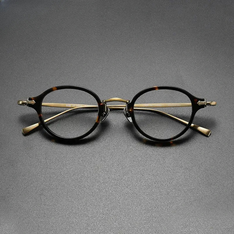 Unisex Round Full Rim Titanium Prescription Glasses Gxyj890 — view 14 | Rx Spectacle