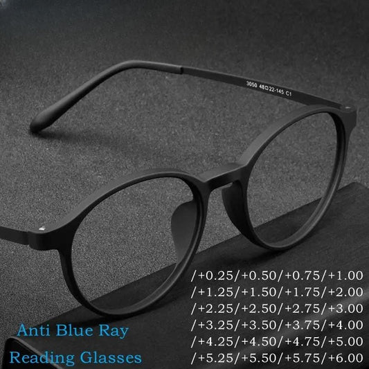 Men's Round Full Rim Titanium Reading Glasses Y305 — view 1 | Rx Spectacle