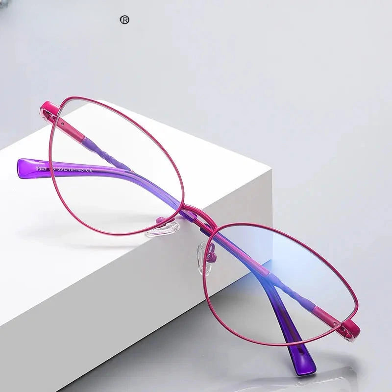 Women's Cat Eye Full Rim Alloy Reading Glasses 3047 — view 1 | Rx Spectacle