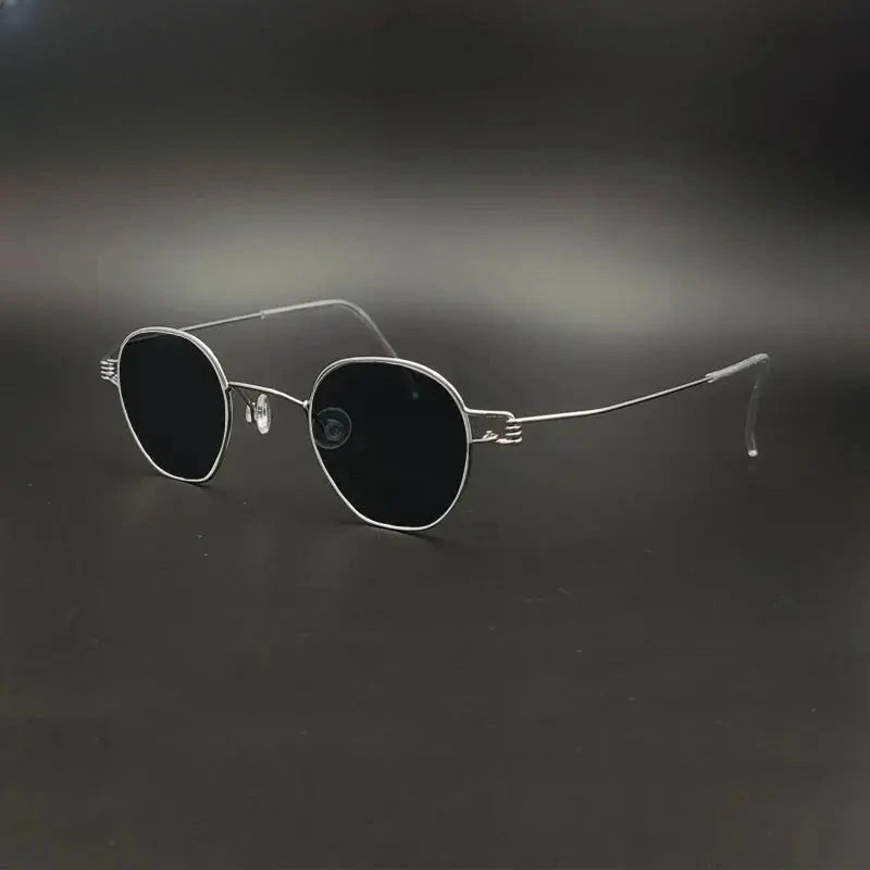 Unisex Polygon Full Rim Stainless Steel Prescription Glasses Y13840 — view 2 | Rx Spectacle