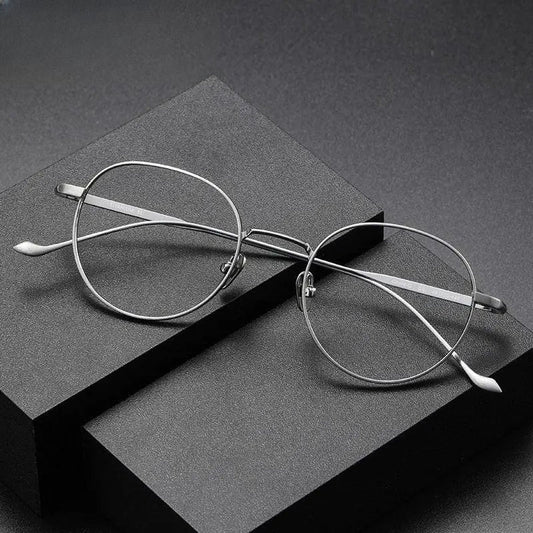 Unisex Round Full Rim Titanium Prescription Glasses — view 1 | Rx Spectacle
