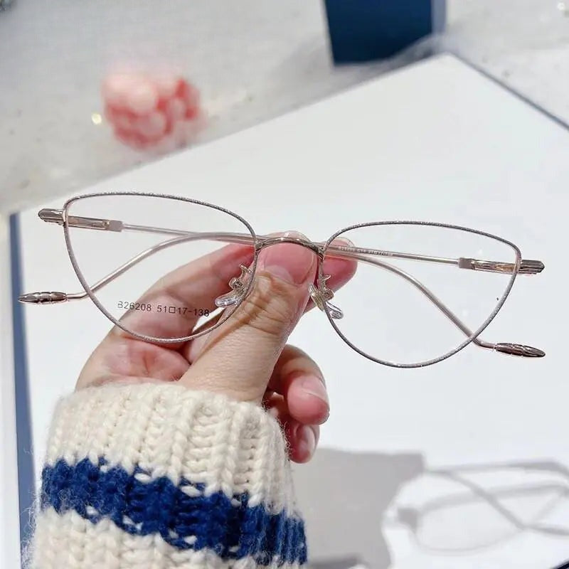 Women's Cat Eye Full Rim Stainless Steel Prescription Glasses 26208 — view 1 | Rx Spectacle