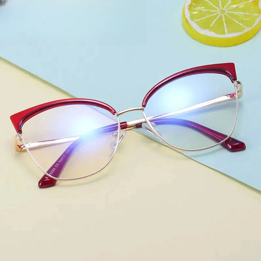 Women's Cat Eye Full Rim TR90 Prescription Glasses 95286 — view 1 | Rx Spectacle