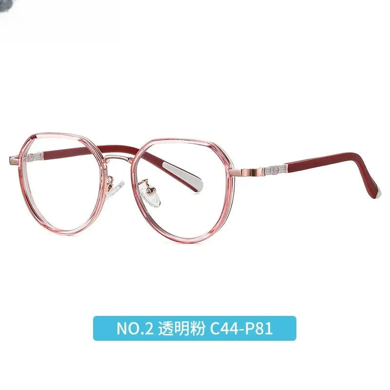 Unisex Round Full Rim Titanium Flat Top Prescription Glasses 5126 — view 9 | Rx Spectacle