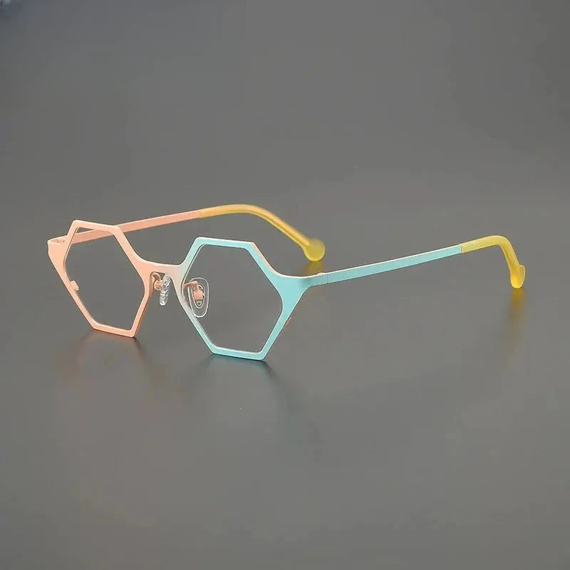 Women's Polygon Full Rim Titanium Prescription Glasses G85881 — view 4 | Rx Spectacle