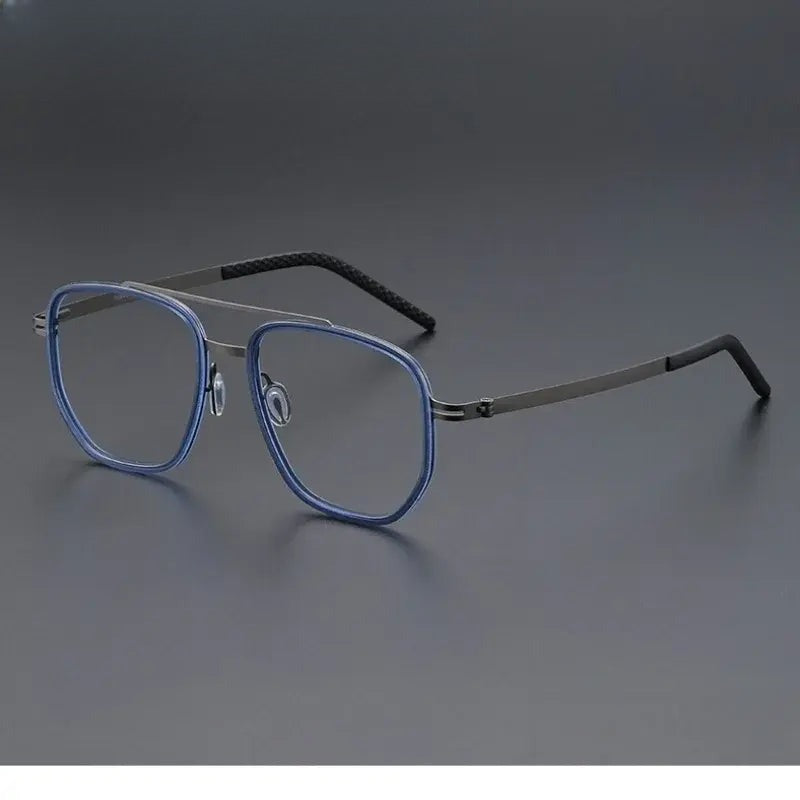Unisex Oval Full Rim Titanium Double Bridge Prescription Glasses 698012 — view 1 | Rx Spectacle