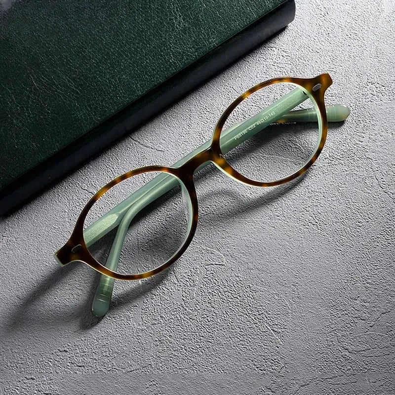 Women's Round Full Rim Acetate Prescription Glasses Gxyj1234 — view 6 | Rx Spectacle