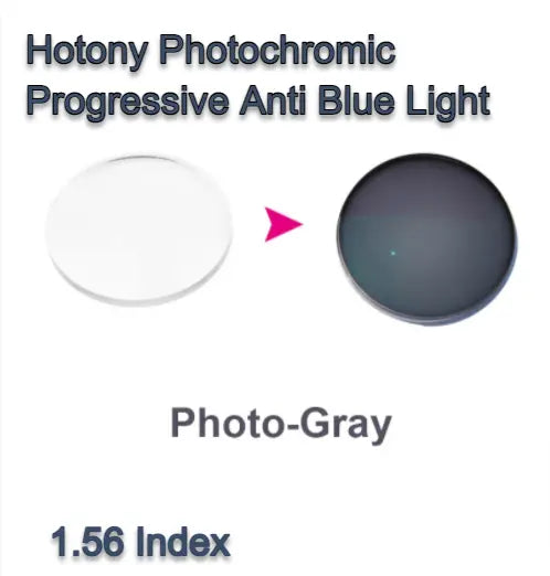 Anti Blue Progressive Photochromic Gray Lenses — view 3 | Rx Spectacle