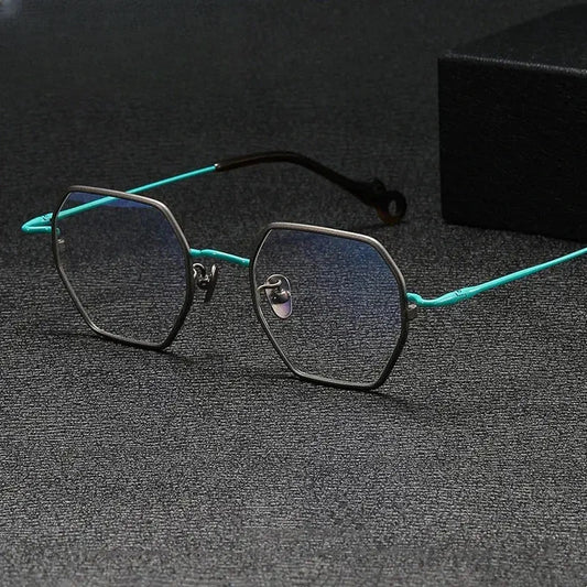 Unisex Square Full Rim Titanium Prescription Glasses 35961 — view 1 | Rx Spectacle
