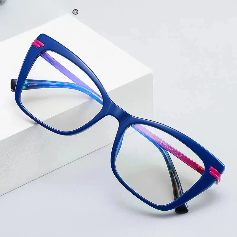 Women's Cat Eye Full Rim Titanium Reading Glasses 2105 — view 1 | Rx Spectacle