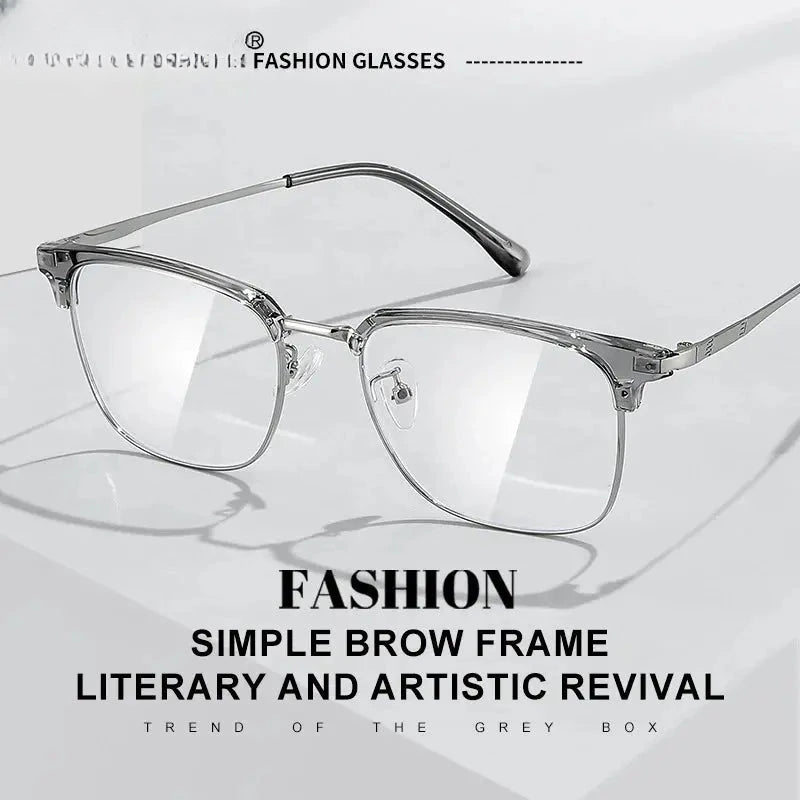 Men's Square Full Rim Titanium Reading Glasses 8026 — view 3 | Rx Spectacle