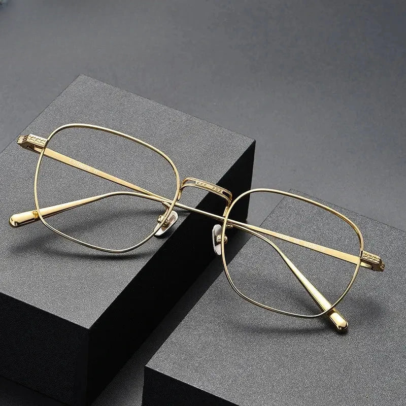 Unisex Polygon Full Rim Titanium Prescription Glasses 369015 — view 1 | Rx Spectacle