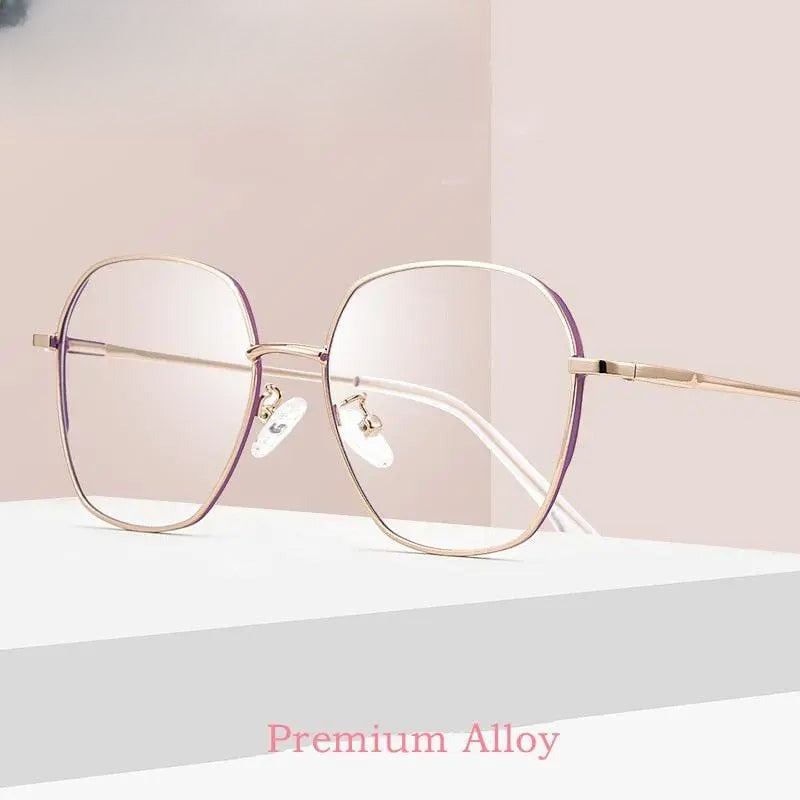 Unisex Polygon Full Rim Alloy Prescription Glasses AC011 — view 2 | Rx Spectacle