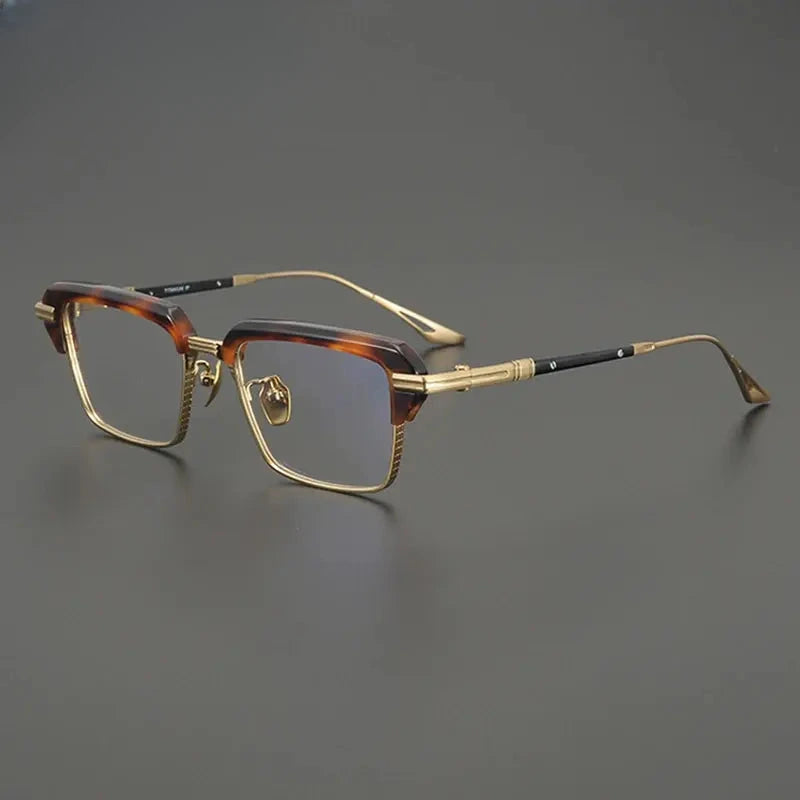 Unisex Square Full Rim Titanium Oversized Prescription Glasses 687008 — view 3 | Rx Spectacle