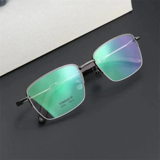 Unisex Square Semi-Rimless Titanium Prescription Glasses 312326 — view 1 | Rx Spectacle