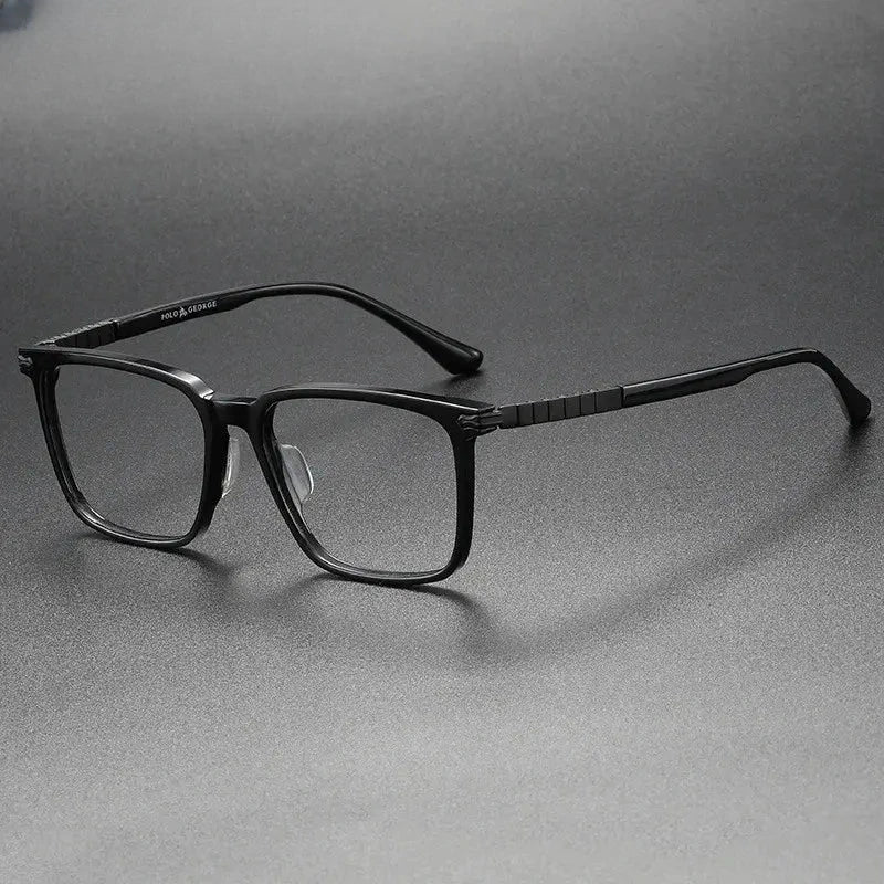 Unisex Square Full Rim Titanium Prescription Glasses 29630 — view 6 | Rx Spectacle