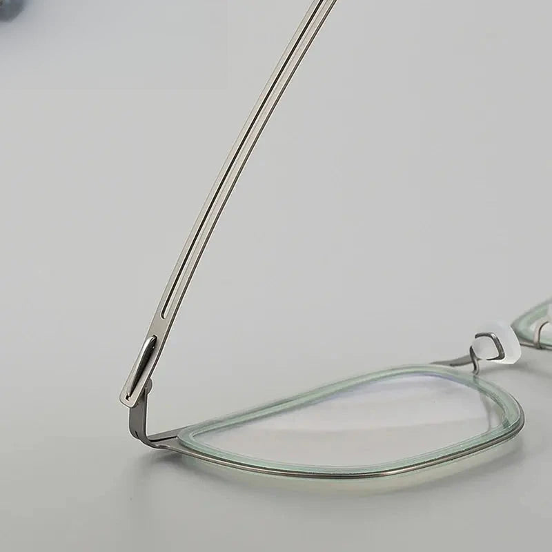 Unisex Square Full Rim Titanium Prescription Glasses 8814 — view 6 | Rx Spectacle