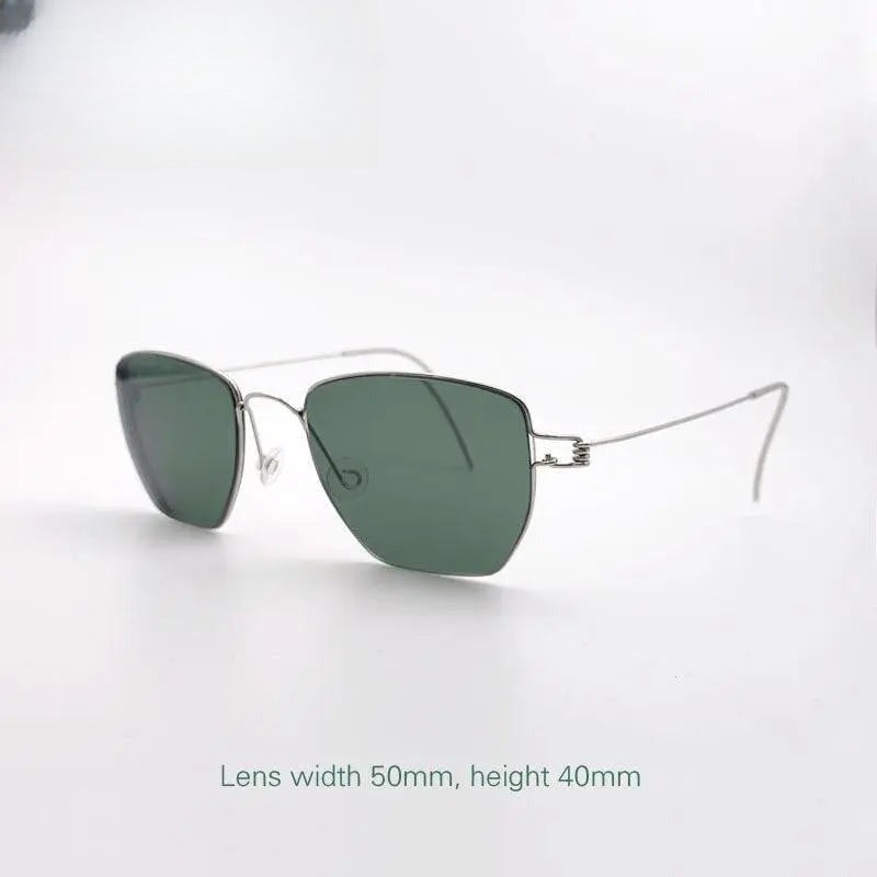 Men's Square Full Rim Stainless Steel Prescription Glasses Y049 — view 2 | Rx Spectacle