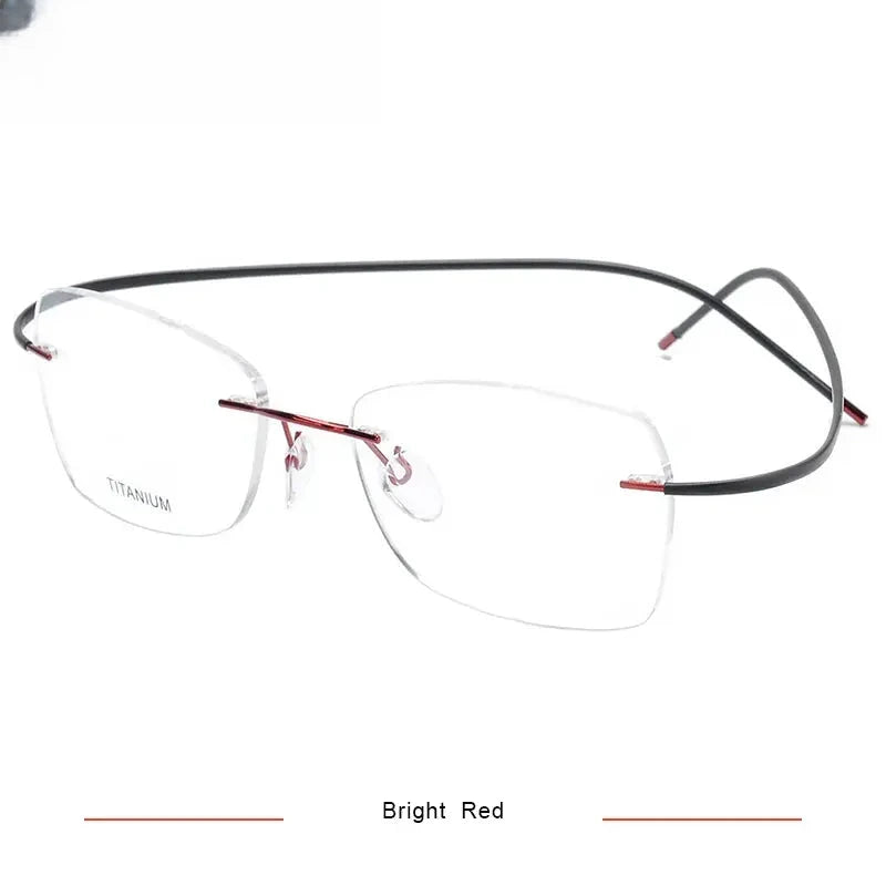 Unisex Oval Rimless Titanium Prescription Glasses 1615 — view 9 | Rx Spectacle
