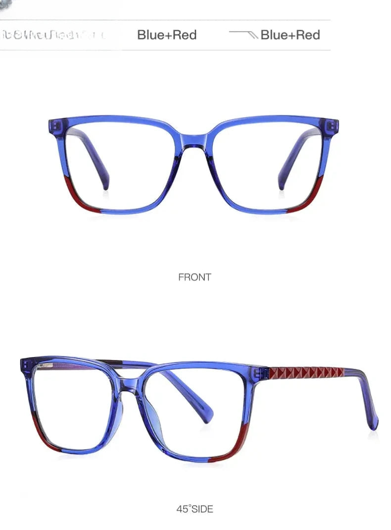 Women's Square Full Rim Plastic Reading Glasses Pfd2135 — view 20 | Rx Spectacle