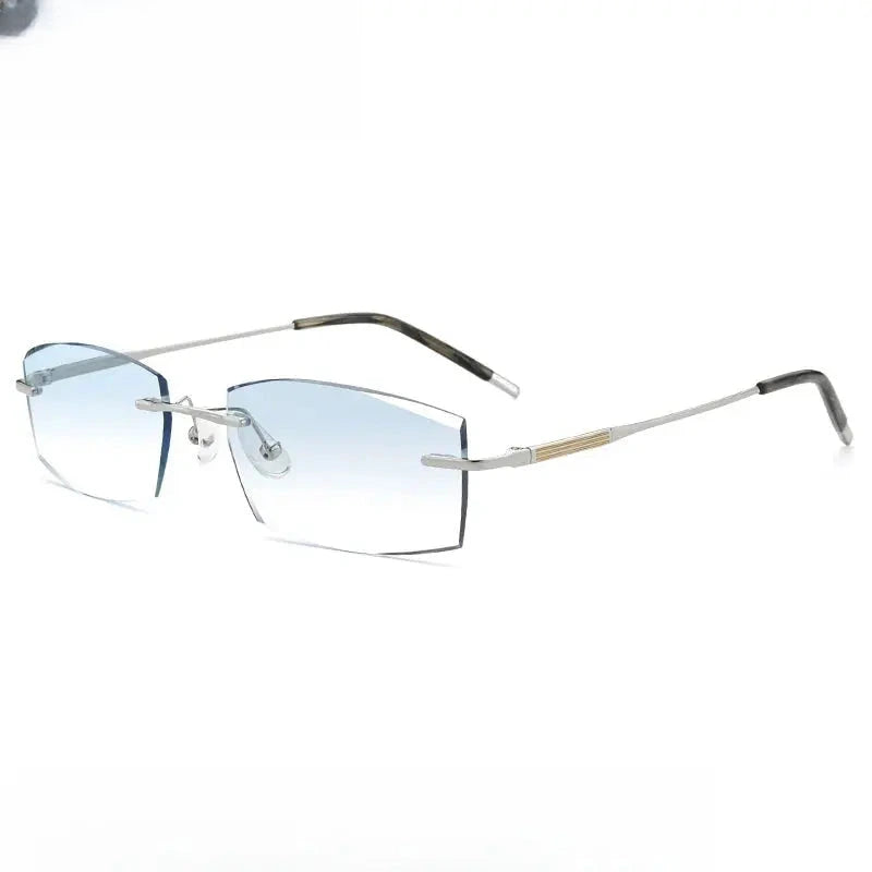 Men's Polygon Rimless Titanium Prescription Glasses 669312 — view 5 | Rx Spectacle