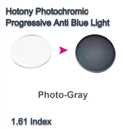 Anti Blue Progressive Photochromic Gray Lenses — view 2 | Rx Spectacle