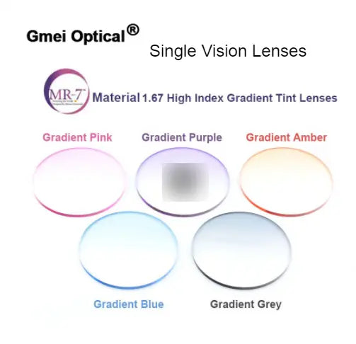 1.67 Index MR-7 Aspheric Single Vision Gradient Tint Lenses — view 1 | Rx Spectacle