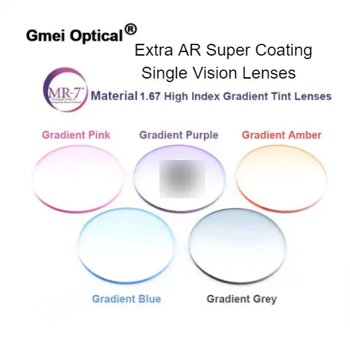 1.67 Index MR-7 Super AR Coated Single Vision Gradient Tint Lenses — view 1 | Rx Spectacle
