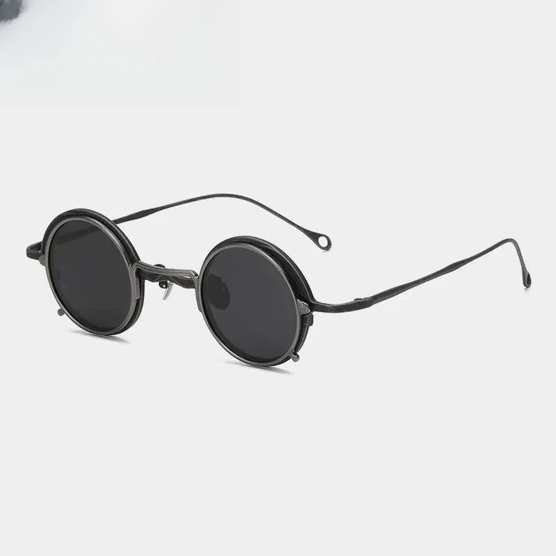 Unisex Round Full Rim Titanium Clip-On Prescription Glasses 1484 — view 9 | Rx Spectacle