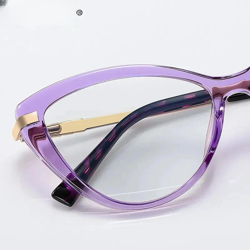 Women's Cat Eye Full Rim Titanium Reading Glasses 2111 — view 3 | Rx Spectacle